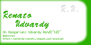 renato udvardy business card